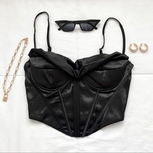 luxurious satin corset bustier
